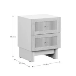 Maeva 2 Drawer Bedside Table, Light Oak Effect -Dunelm Shop 30894169 alt09