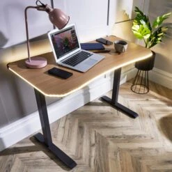 X Rocker Living Woodgrain Desk With Wireless Charging, 140x60cm -Dunelm Shop 30895061 alt01