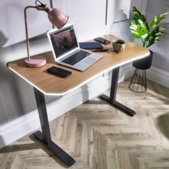X Rocker Living Woodgrain Desk With Wireless Charging, 140x60cm -Dunelm Shop 30895061 alt05