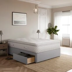 Fogarty Open Coil Memory Pillowtop Mattress And Divan Set, Faux Linen 37 Fogarty Open Coil Memory Pillowtop Mattress And Divan Set, Faux Linen -Dunelm Shop 30904390 alt01