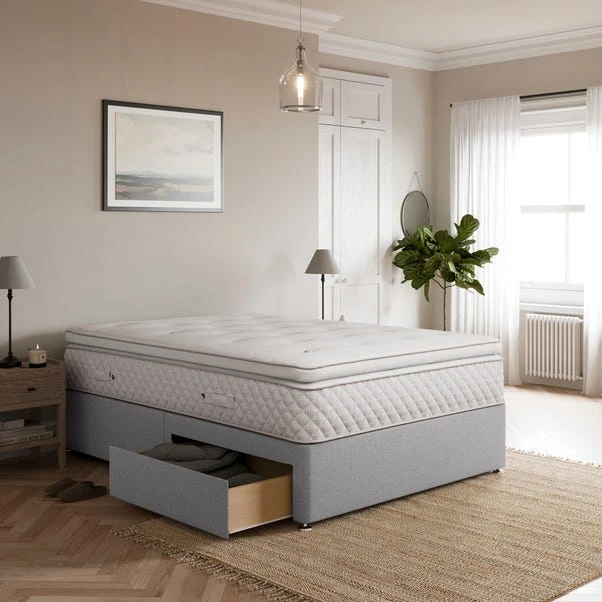 Fogarty Open Coil Memory Pillowtop Mattress And Divan Set, Faux Linen 4 Fogarty Open Coil Memory Pillowtop Mattress And Divan Set, Faux Linen - Image 2