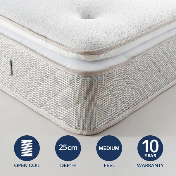 Fogarty Open Coil Memory Pillowtop Mattress And Divan Set, Faux Linen 7 Fogarty Open Coil Memory Pillowtop Mattress And Divan Set, Faux Linen - Image 5