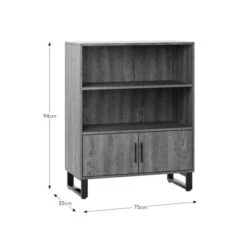 Freddie Low Bookcase, Rustic Wood Effect -Dunelm Shop 30904866 alt09