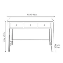 Loft 3 Drawer Desk, Pine -Dunelm Shop 30907215 alt09