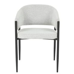 Set Of 2 Indus Valley Herbie Curved Back Boucle Dining Chairs -Dunelm Shop 30907457 alt01