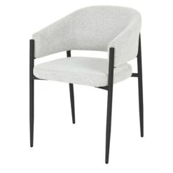 Set Of 2 Indus Valley Herbie Curved Back Boucle Dining Chairs -Dunelm Shop 30907457 alt02
