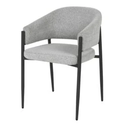 Set Of 2 Indus Valley Herbie Curved Back Boucle Dining Chairs -Dunelm Shop 30907460 alt02