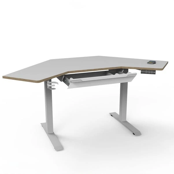 Gino Corner Height Adjustable Desk With Drawer 6 Gino Corner Height Adjustable Desk With Drawer - Image 4