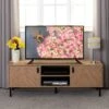 Leon 2 Door TV Unit Stand For TVs Up To 65", Oak Effect -Dunelm Shop 30913953