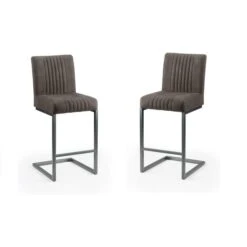 Brooklyn Set Of 2 Bar Stools, Suede -Dunelm Shop 30914190 alt02