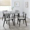 Casa 4 Seater Round Dining Table, Grey And Black -Dunelm Shop 30914196