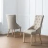 Loire Set Of 2 Button Back Dining Chairs, Linen -Dunelm Shop 30914227