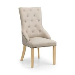 Loire Set Of 2 Button Back Dining Chairs, Linen -Dunelm Shop 30914227 alt03