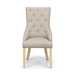 Loire Set Of 2 Button Back Dining Chairs, Linen -Dunelm Shop 30914227 alt04