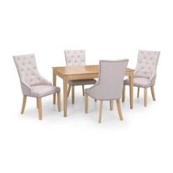 Loire Set Of 2 Button Back Dining Chairs, Linen -Dunelm Shop 30914227 alt05
