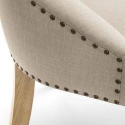 Loire Set Of 2 Button Back Dining Chairs, Linen -Dunelm Shop 30914227 alt08