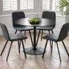 Nero 4 Seater Round Dining Table, 100cm -Dunelm Shop 30914242