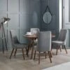 Huxley 4 Seater Round Dining Table, Walnut 1 Huxley 4 Seater Round Dining Table, Walnut -Dunelm Shop 30915550