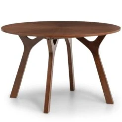 Huxley 4 Seater Round Dining Table, Walnut -Dunelm Shop 30915550 alt01