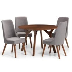 Huxley 4 Seater Round Dining Table, Walnut -Dunelm Shop 30915550 alt05