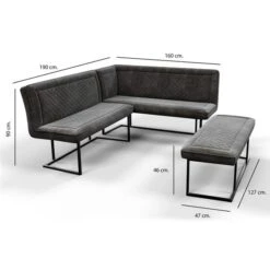 Indus Valley Athena 6 Seater Dining Table Corner Bench Set -Dunelm Shop 30916389 alt05