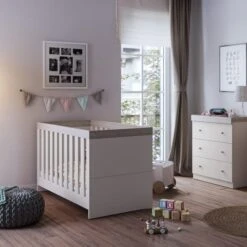 Little Acorns Burlington Cot Bed And 3 Drawer Chest Nursery Set -Dunelm Shop 30919385
