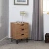 Barker 3 Drawer Bedside Table, Oak Effect 2 Barker 3 Drawer Bedside Table, Oak Effect -Dunelm Shop 30921157