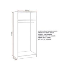 Walker Double Wardrobe Bedroom Furniture Set -Dunelm Shop 30921332 alt07