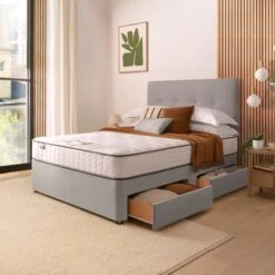 Silentnight Divan Bed With Francisco Fabric Headboard -Dunelm Shop 30922955 alt01