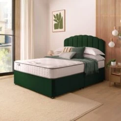 Silentnight Divan Bed With Velvet Merlin Headboard -Dunelm Shop 30924286