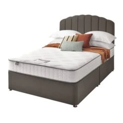 Silentnight Divan Bed With Velvet Merlin Headboard -Dunelm Shop 30924320 alt01