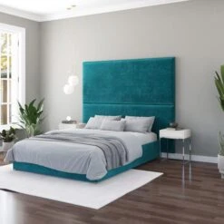 Hanging Wall Panel Dual Mount Plush Velvet Headboard 31 Hanging Wall Panel Dual Mount Plush Velvet Headboard -Dunelm Shop 30924538 alt01