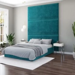 Hanging Wall Panel Dual Mount Plush Velvet Headboard 32 Hanging Wall Panel Dual Mount Plush Velvet Headboard -Dunelm Shop 30924538 alt02