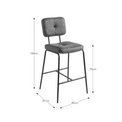 Jessie Counter Height Bar Stool, Faux Leather -Dunelm Shop 30924810 alt09