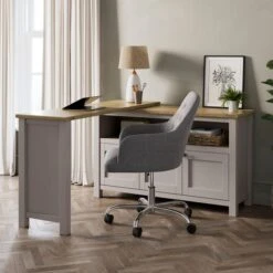 Olney Swivel Desk, Stone -Dunelm Shop 30924869 alt02