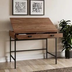 Fulton Draftsman Desk, Pine Effect -Dunelm Shop 30925276 alt01
