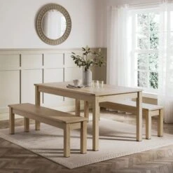 Olney 6 Seater Dining Table And Bench Set 26 Olney 6 Seater Dining Table And Bench Set -Dunelm Shop 30925493