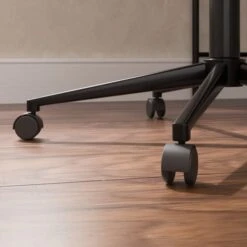 Modena Walnut Effect Office Chair, Black Faux Leather -Dunelm Shop 30926647 alt04