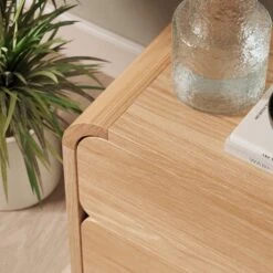Bennett 2 Drawer Bedside Table, Light Oak -Dunelm Shop 30927464 alt04