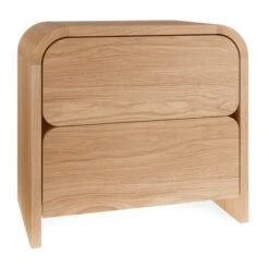 Bennett 2 Drawer Bedside Table, Light Oak -Dunelm Shop 30927464 alt06