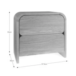 Bennett 2 Drawer Bedside Table, Light Oak -Dunelm Shop 30927464 alt09