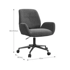 Ginny Boucle Swivel Office Chair -Dunelm Shop 30928669 alt09