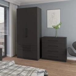 Harmony Foster Double 3 Drawer Wardrobe 31 Harmony Foster Double 3 Drawer Wardrobe -Dunelm Shop 30935451 alt01