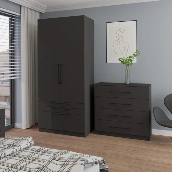 Harmony Foster Double 3 Drawer Wardrobe 12 Harmony Foster Double 3 Drawer Wardrobe - Image 10