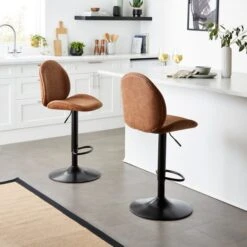 Jayde Adjustable Bar Stool, Faux Leather -Dunelm Shop 30958645 alt01