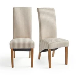 Set Of 2 Chester Linford Stripe Dining Chairs, Fabric -Dunelm Shop 30959446 alt07