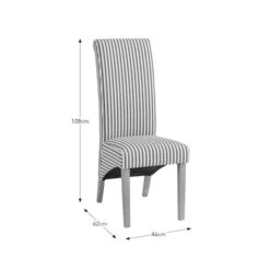 Set Of 2 Chester Linford Stripe Dining Chairs, Fabric -Dunelm Shop 30959446 alt09