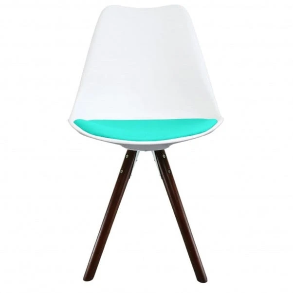 Fusion Living Soho White Plastic Dining Chair With Pyramid Legs 5 Fusion Living Soho White Plastic Dining Chair With Pyramid Legs - Image 3