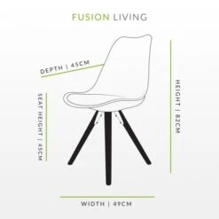 Fusion Living Soho White Plastic Dining Chair With Pyramid Legs 29 Fusion Living Soho White Plastic Dining Chair With Pyramid Legs -Dunelm Shop 30960350 alt09