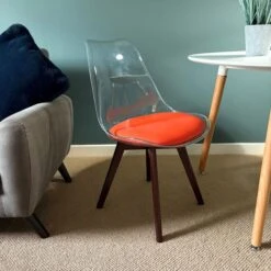 Fusion Living Soho Clear Plastic Dining Chair With Squared Legs -Dunelm Shop 30960381